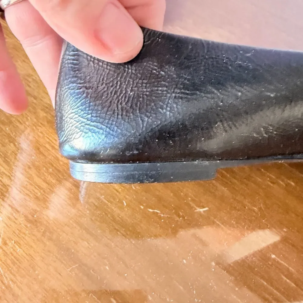 J. Crew Black Leather Ballet Flats